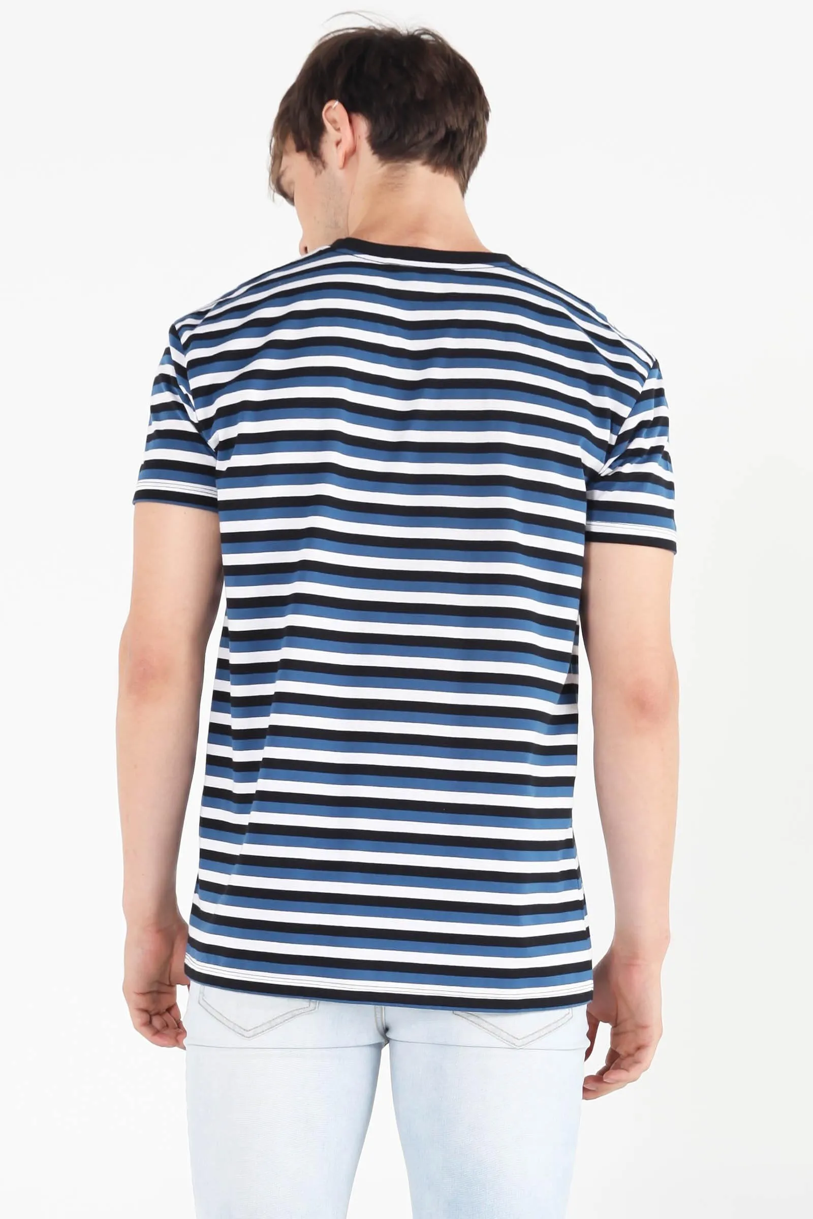 Striped Relaxed Fit Tee With Embroidery
