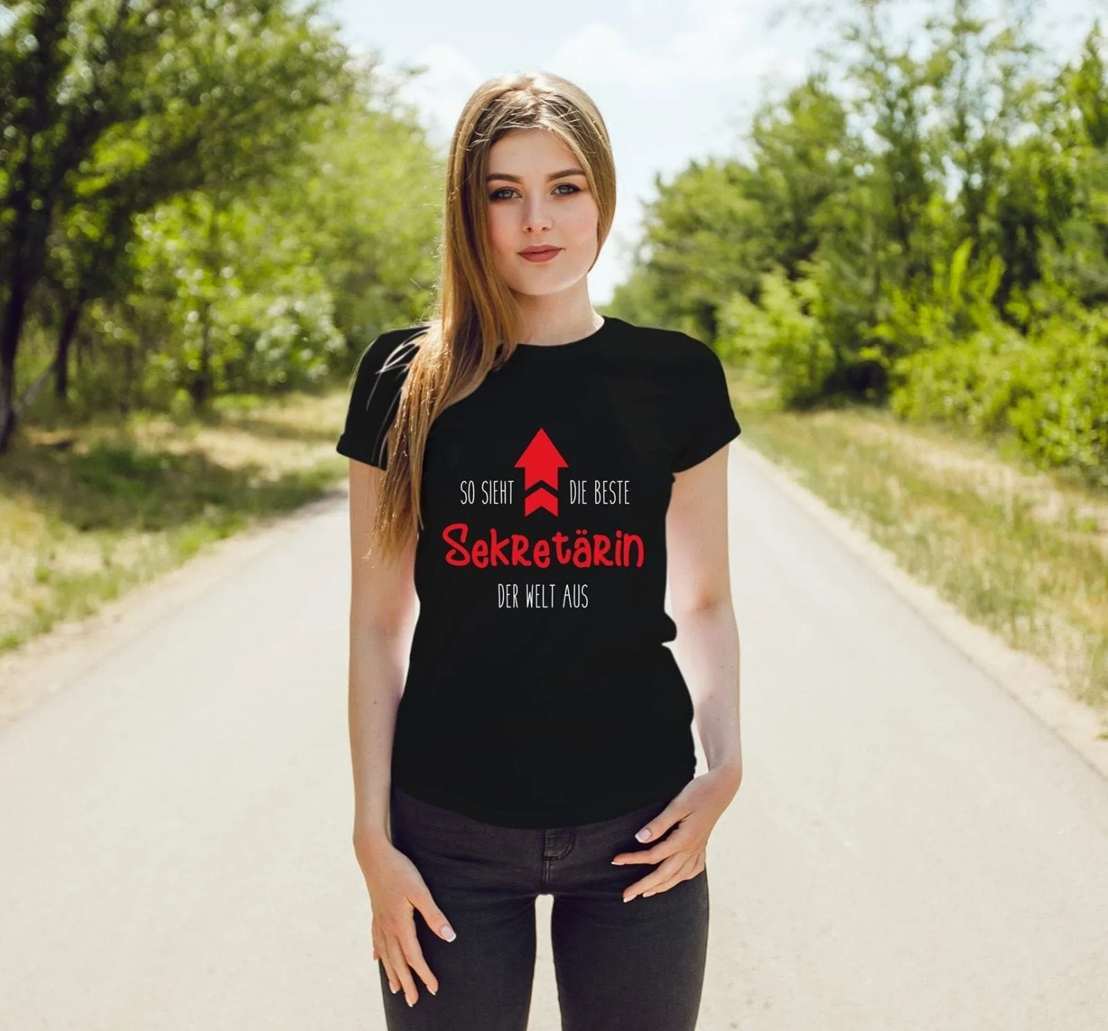 T-Shirt Damen - So sieht die beste Sekretärin der Welt aus