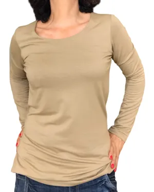 T-shirt uni Large/XLarge manche longue col en U