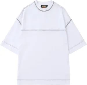 T-Shirts Oversized Half Short Sleeves Casual Loose Solid Streetwear Tee Tops