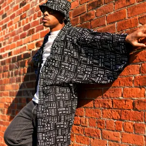 The Mud Black Wax Print Robe