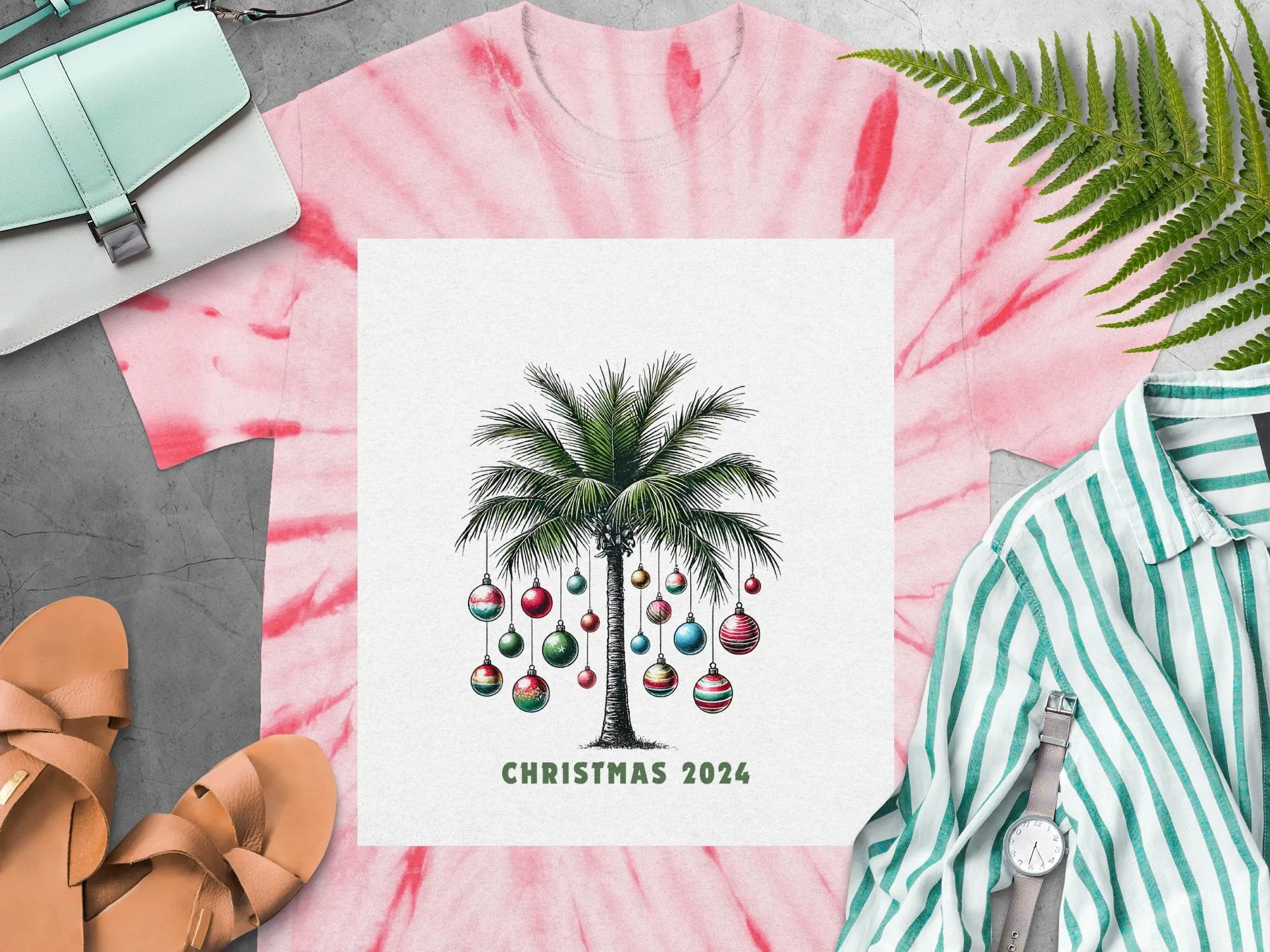 Tropical Christmas 2024 Palm Tree Festive T-Shirts
