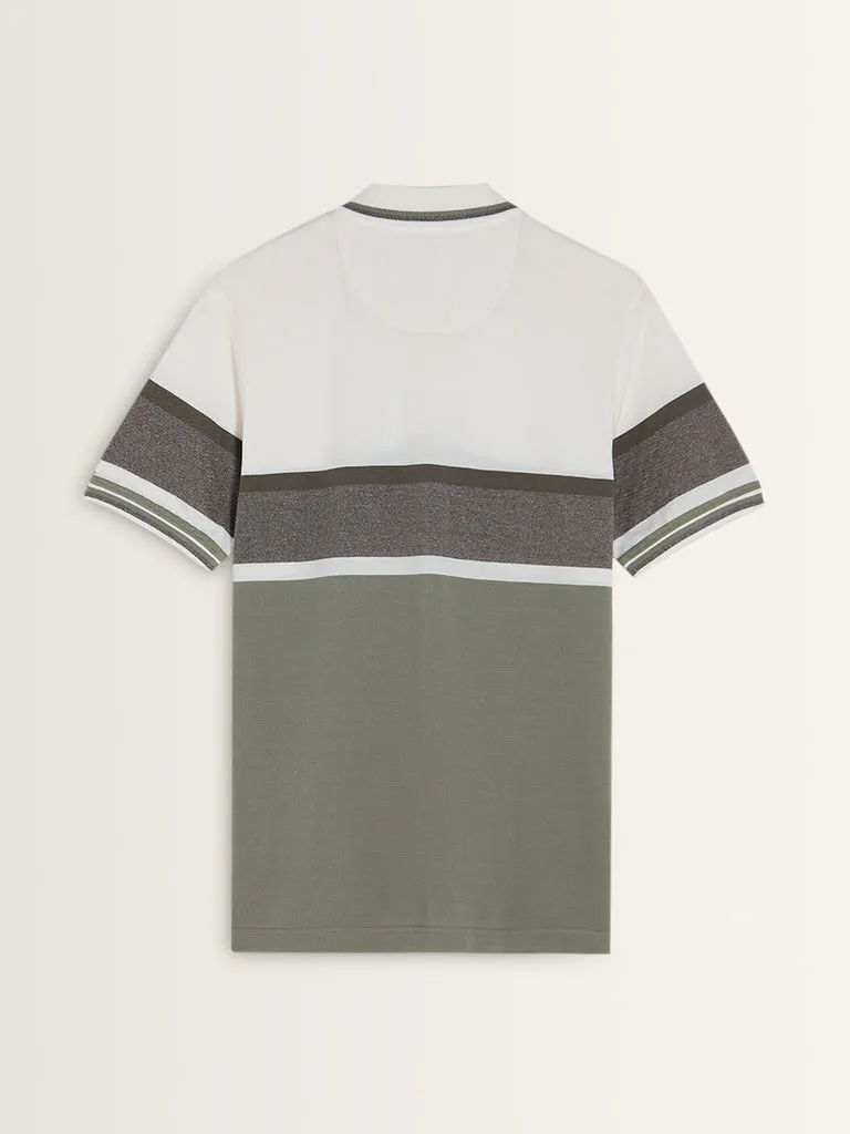 WES Casuals Sage Relaxed-Fit Cotton Polo T-Shirt