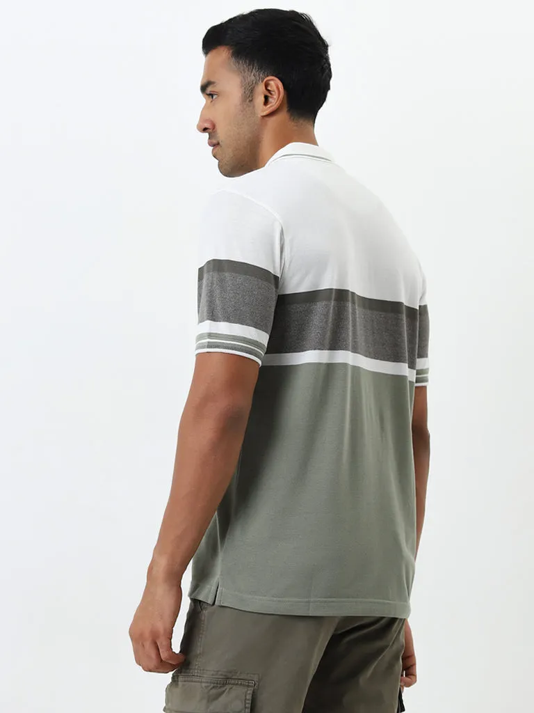 WES Casuals Sage Relaxed-Fit Cotton Polo T-Shirt