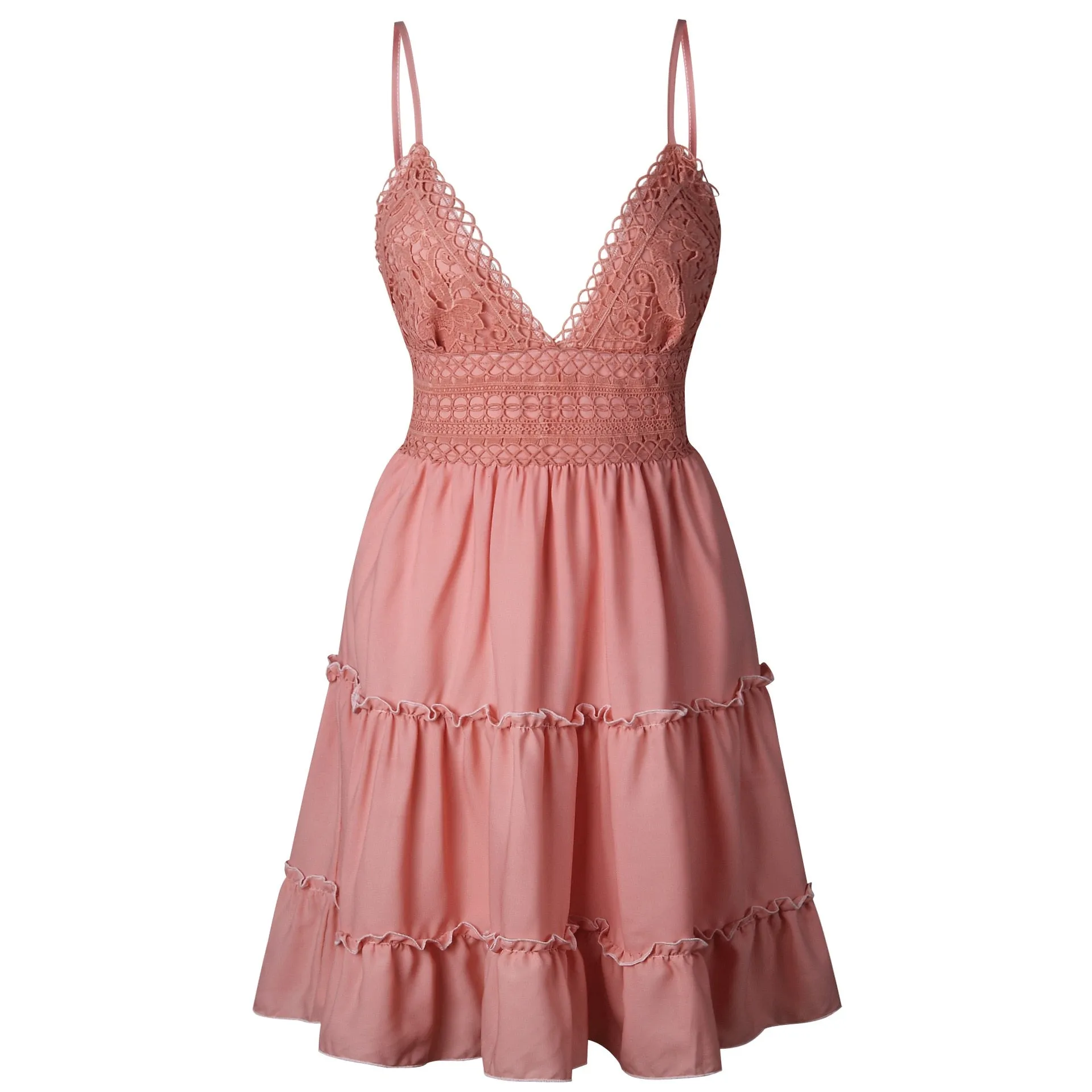 White Lace Halter Dress mini dress