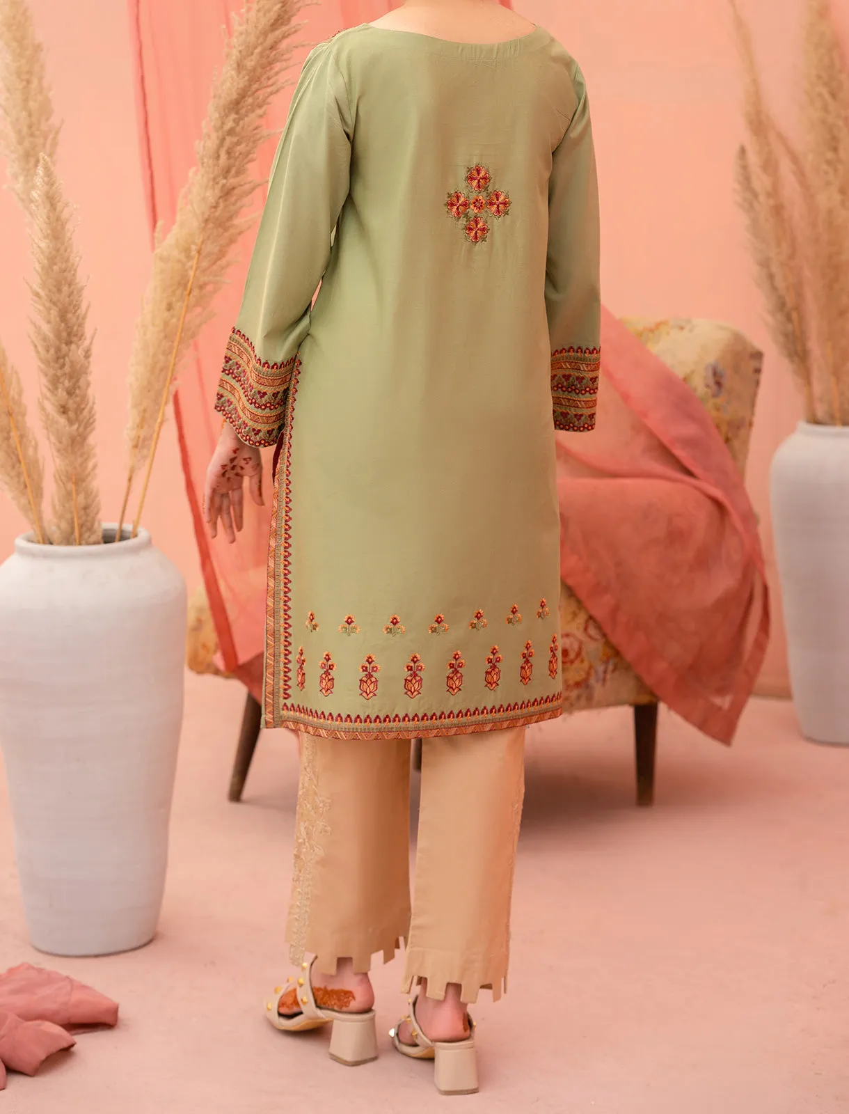 Women "AERGUL" Embroidered Lawn Summer Shirt
