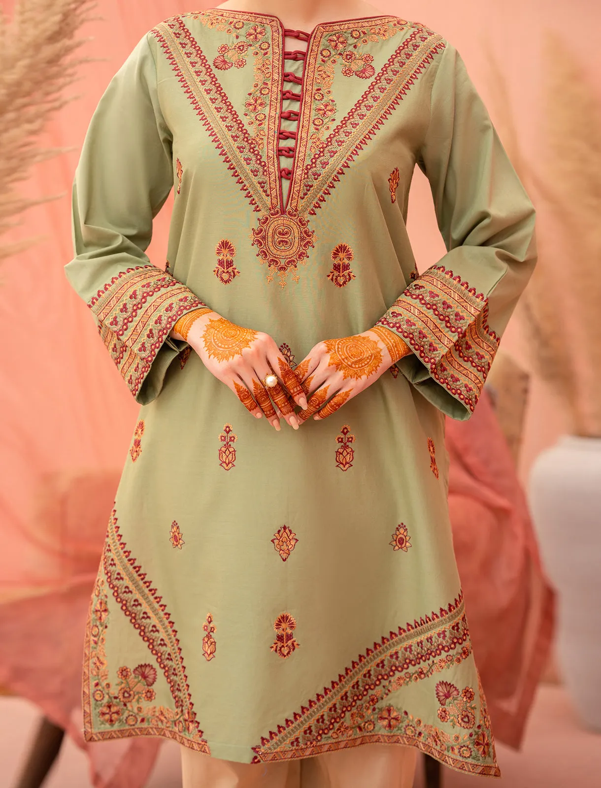 Women "AERGUL" Embroidered Lawn Summer Shirt